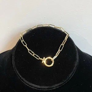 Mint & Lily Mint Paperclip Adjustable Bracelet 7.5" Gold - Picture 1 of 8