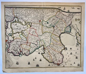 NORDHOLLAND um 1680 FREDERIK DE MIT GROSSER ANTIKER KARTE 17. JAHRHUNDERT - Bild 1 von 14