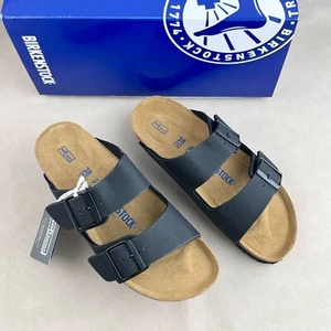 Birkenstock Arizona Black Birko-Flor buckles Sandals - Narrow/Wide - Picture 1 of 14