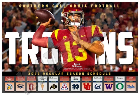 USC TROJANS 2023 FOOTBALL 19"x13" SCHEDULE POSTER Cover