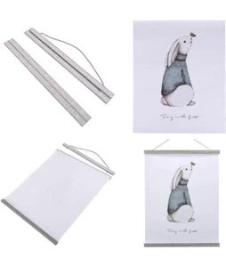 2Pack 24" Gray Magnetic Poster Hanger Frame Light Grey Wooden Magnet Canvas - Picture 1 of 12