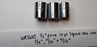 3 Wright 1/2" Drive SAE  10PT Square Hex Sockets 3/4",11/16"&9/16" 