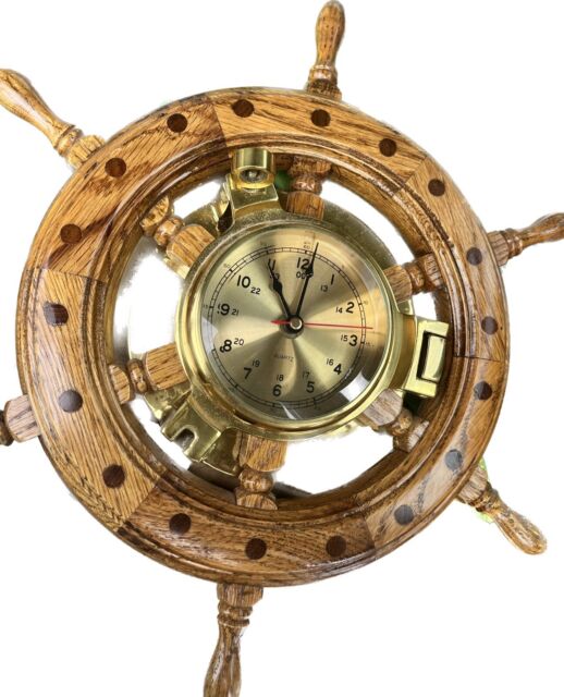 Ship's Wheel Clock Antique Maritime Clocks for sale