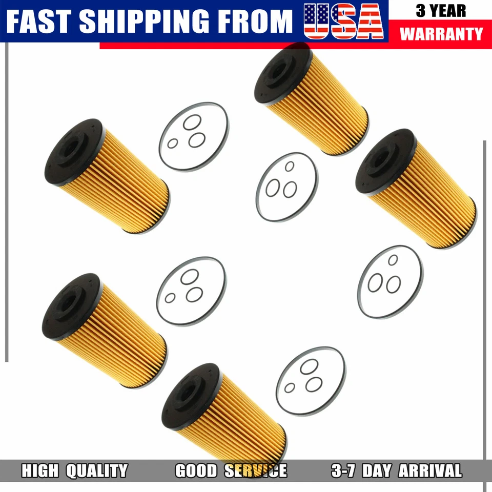 5x For 10-15 Isuzu NPR NQR NPR-HD 4HK1 5.2L Fuel Filter Element Kit NEW - Imagem 1 de 4