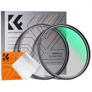 K&F Concept 49-82mm Magnetic CPL Circular Polarizer Lens Filter w/ Cleaning Clot - Picture 1 of 70