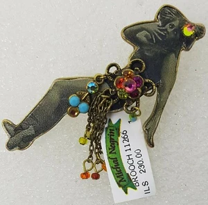 Brooch Lovely Jewelry Michal Negrin Crystal Lady Israel - Picture 1 of 4