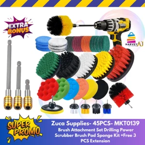 Zuca -45pcs Brush Drill Brush Attachments Set- Scrubber Pad Drill Not Include - Picture 1 of 7