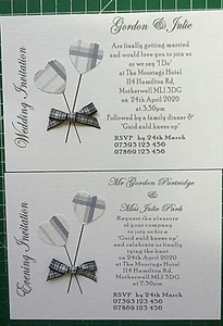 50 Hand made Wedding etc Invitations A6 with Tartan Heart Balloons + sample - Picture 1 of 6