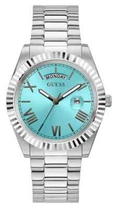 Reloj para hombre Guess Connoisseur Aqua plateado correa de acero inoxidable GW0265G11 - Imagen 1 de 4