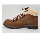 Sun + Stone Glenn Brown Faux Leather Sherpa Trim Memory Foam Boots Mens 11.5m