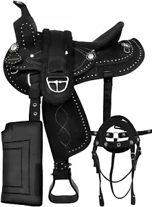 Nueva silla de montar Western Synthetic Barrel Racing Equestrian Trail Horse con circunferencia. - Imagen 1 de 11