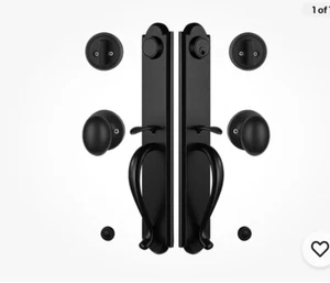 NEWBANG Juego de manijas de doble puerta negro mate, juego de llaves y maniquíes, MDHST2018DB-SET - Imagen 1 de 11