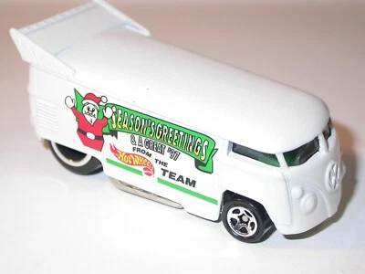 1995 Hot Wheels Employees Christmas VW Drag Bus white ORIGINAL 1/120 Mattel - Image 1 of 4