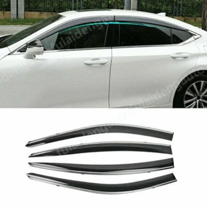 For Lexus ES350/300h 2019-2023 Window Visors Sun Rain Guard Deflectors W/Chrome - Picture 1 of 8