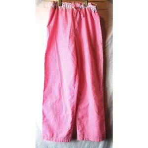 Oshkosh Girls Size 8 Pink and White Striped Elastic Waist Pants Lounge Sleeping - Picture 1 of 5