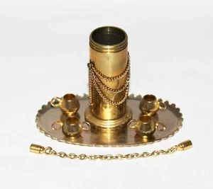 Vintage Puppenhaus Miniatur Spielzeug Tee Kaffee Urne Getränk Halter Messing Teetasse Tablett Set - Bild 1 von 4