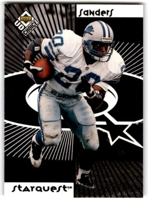 1998 UD Choice StarQuest/RookQuest Blue Barry Sanders/Tavian Banks #SR03 Detroit - Image 1 of 2
