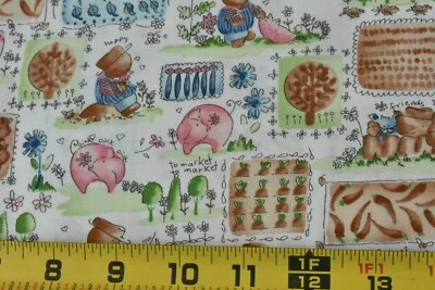 20" Long, Colorful Farm Patches on Cream Quilt Cotton, RJR/Sunshine Acres,P9365 - Image 1 of 4