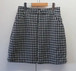NEW Stylish Texture Black/White/Grey Check a-line Skirt from Portmans - Size 10 - Picture 1 of 10