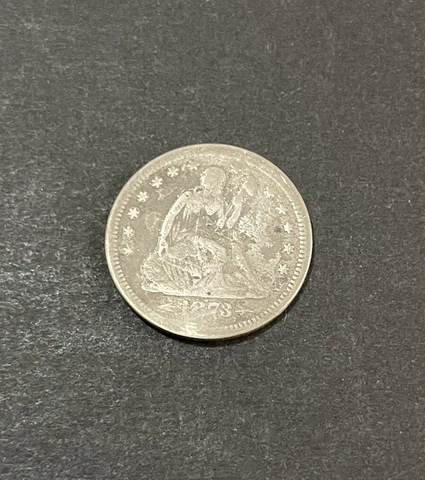 1873 Philadelphia Mint Silver Seated Liberty Quarter with Arrows Cover