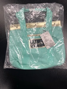 Borsa Betsey Johnson turchese con bordo oro 11”x9” nuova in bustina spedizione gratuita! - Foto 1 di 3