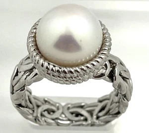 Honora pearl ring 8 3/4  12mm Pearl Byzantine Ring Italy 🇮🇹 - Picture 1 of 5