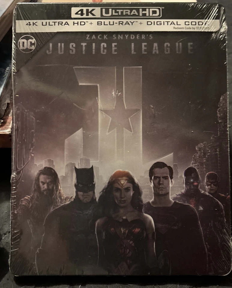 Zack Snyder's JUSTICE LEAGUE-4K UHD -Blu-Ray-Digital  Steelbook -Tear In Plastic Foto 1 de 1