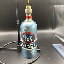 Christmas Ornament Blue Sky Vodka Bottle 4.25” Glass Bar Martini. New