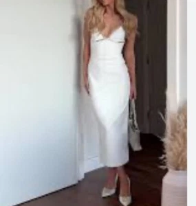ZARA STRAPPY  MIDI DRESS WHITE Size M - Picture 1 of 5
