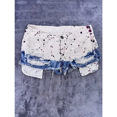 rue21 女式短裤 - 米色和蓝色,尺寸 1/2 — 第 1/4 张图片