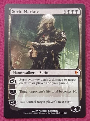 Magic The Gathering ZENDIKAR SORIN MARKOV black card MTG - Image 1 of 2