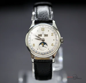 Reloj Omega Cosmic Triple Calendario Fase Lunar 2495 - 35 mm con esfera plateada #X37 - Imagen 1 de 12