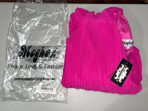 Meghan Fabulous Damen Jumpsuit Wild Orchid Plissee Magenta Large - Bild 1 von 3