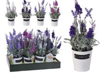 NEW Artificial Lavender In a Metal Pot - White Only