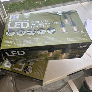 Feit Electric 48' LED Filament Outdoor String Light Set 2 Boxes! 96 Feet Total - Picture 1 of 10