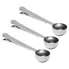  3 Pcs Stainless Steel Spoon Measuring Tablespoon Coffee Scoop Bag Clip