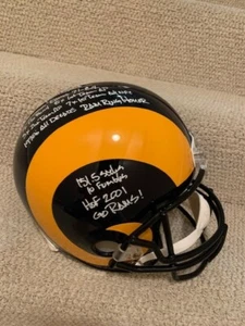 JACK YOUNGBLOOD HAND SIGNED LA RAMS FULL SIZE HELMET     12 INSCRIPTIONS     JSA - Picture 1 of 4
