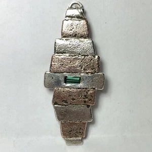 45 ct tw 925 Sterling Silver and Copper Natural Green Tourmaline pendant USA - Picture 1 of 7