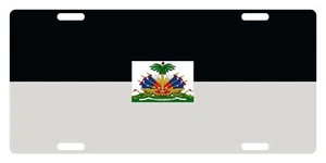 Haiti Flag License Plate Black White and color Version - Picture 1 of 1