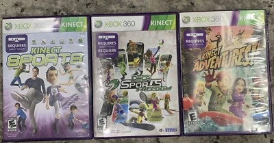 Xbox 360 Kinect 3 Game Lot: Kinect Sports, Adventures!, Deca Sports Freedom - Image 1 of 4