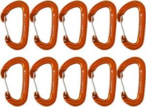 Fusion Climb carabiner contigua wire gate, Orange, 10 pieces