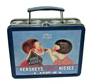 CAJA DE ALMUERZO HERSHEY'S BESOS DE ESTAÑO COLECCIONABLE DE COLECCIÓN CUBO LATA 7,5 X 6"" UN BESO PARA TI - Imagen 1 de 6