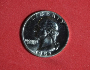 1957-Washington Silver quarter dollar coin #P28072 - Picture 1 of 2