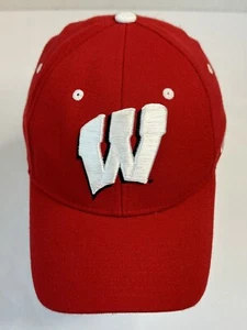 Wisconsin Badgers Bucky Embroidered Red & Black Baseball Cap Fitted Size M/L - Picture 1 of 14