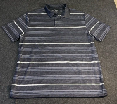 Ben Hogan Performance Polo Golf Shirt Black White Striped Print Men's Size 2XL - Image 1 of 4