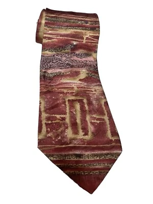 Corbata de seda JAEGAR seda abstracta 58”x3,75” hecha en Italia diseñador negocios de lujo Foto 1 de 4