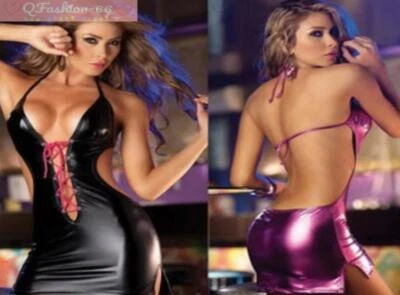 Halloween Pink Costume Metallic One piece Sexy Outfit Fancy Dress Cosplay - Image 1 of 4