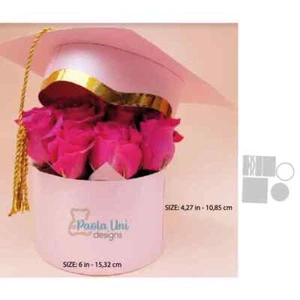 Graduation Cap Box Cut Dies Scrapbooking Metal Stencil Template DIY Embossing - Picture 1 of 2