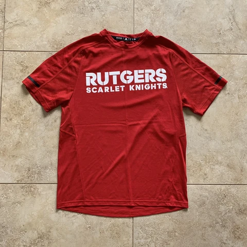 Rutgers Men's Size Small Scarlet Knights Adidas Team Issue Shirt Red Cover