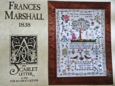 VTG 1997 The Scarlet Letter Frances Marshall 1838 Needlework Chart St Michael - Image 1 of 4